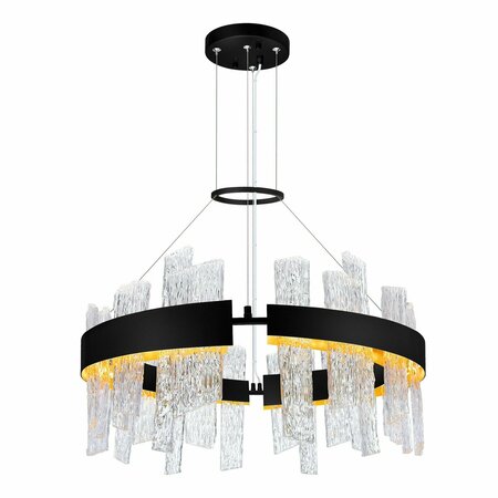 CWI LIGHTING 24 In Led Black Chandelier 1246P24-101-A